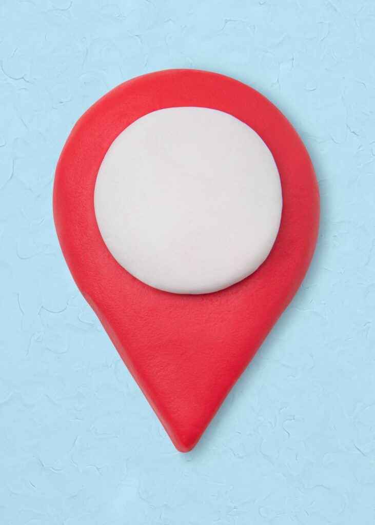 Location pin clay icon cute handmade marketing creative craft graphic